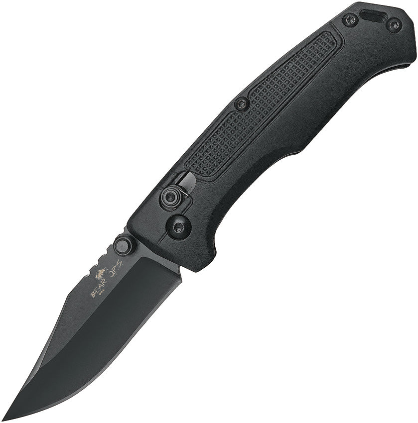 Bear Ops Rancor IV Pocket Knife Black Aluminum Folding 14C28N Clip Pt 500AIBKB