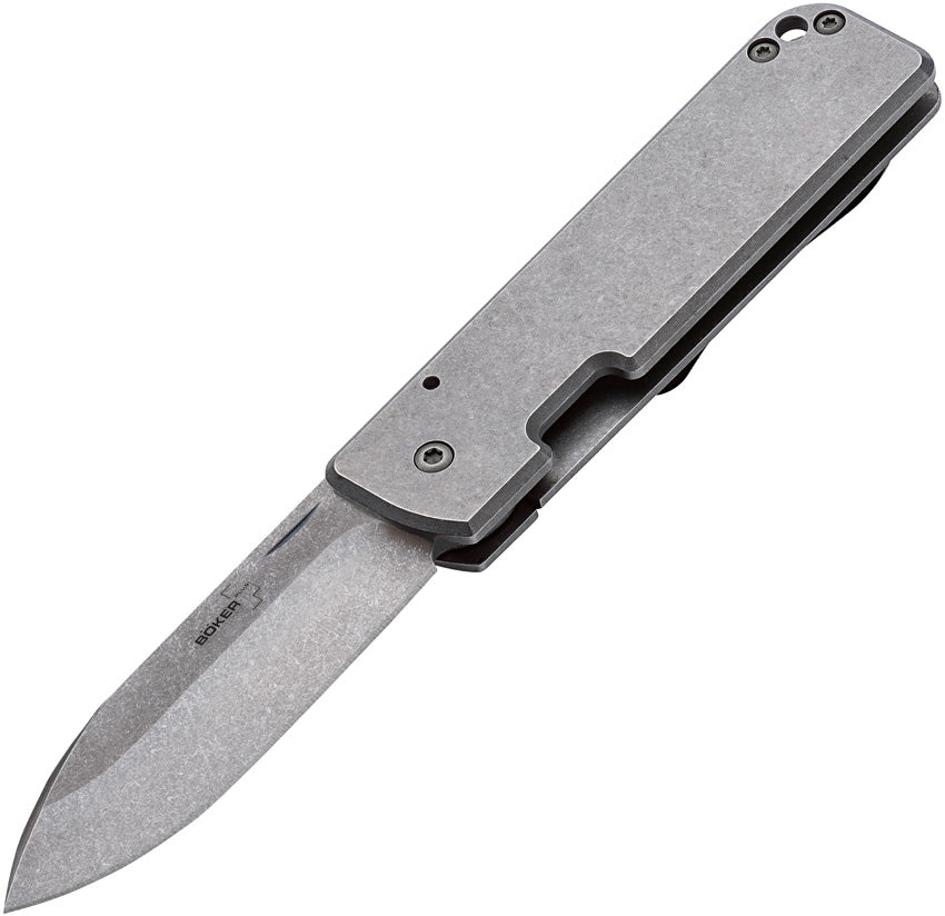 Boker Plus Lancer 42 Framelock Stonewash Handle D2 Steel Knife 01BO464
