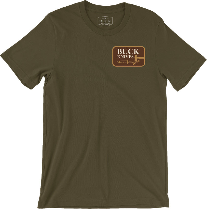 Buck XX-Large XXL Hammer & Bolt Logo Army Green Short Sleeve T-Shirt 13398