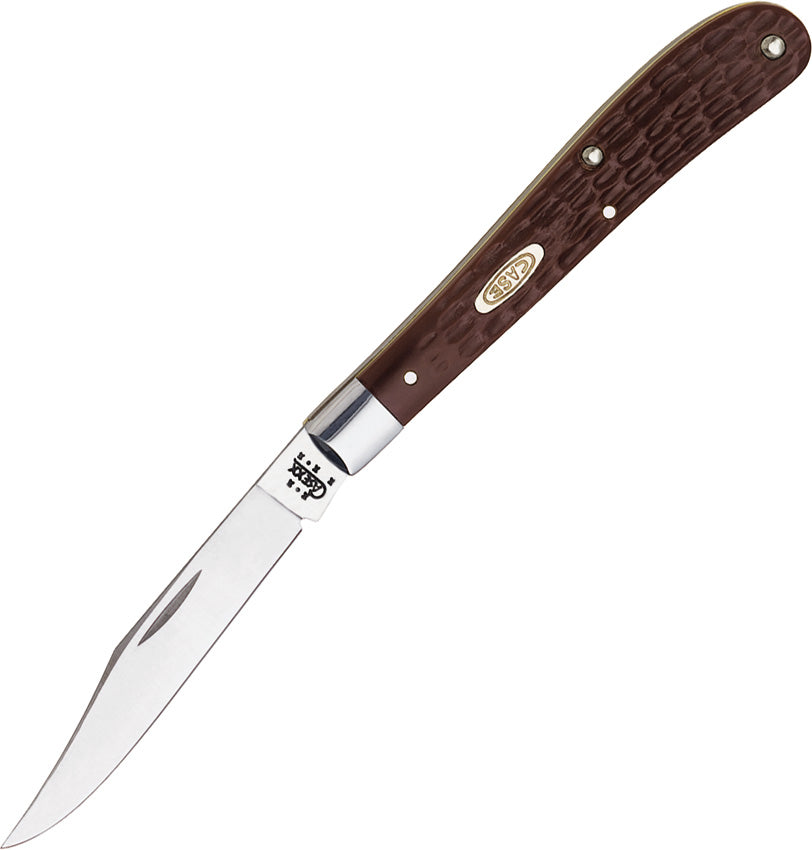 Case Cutlery Slimline Trapper Blade Brown Delrin Handle Folding Pocket Knife 135