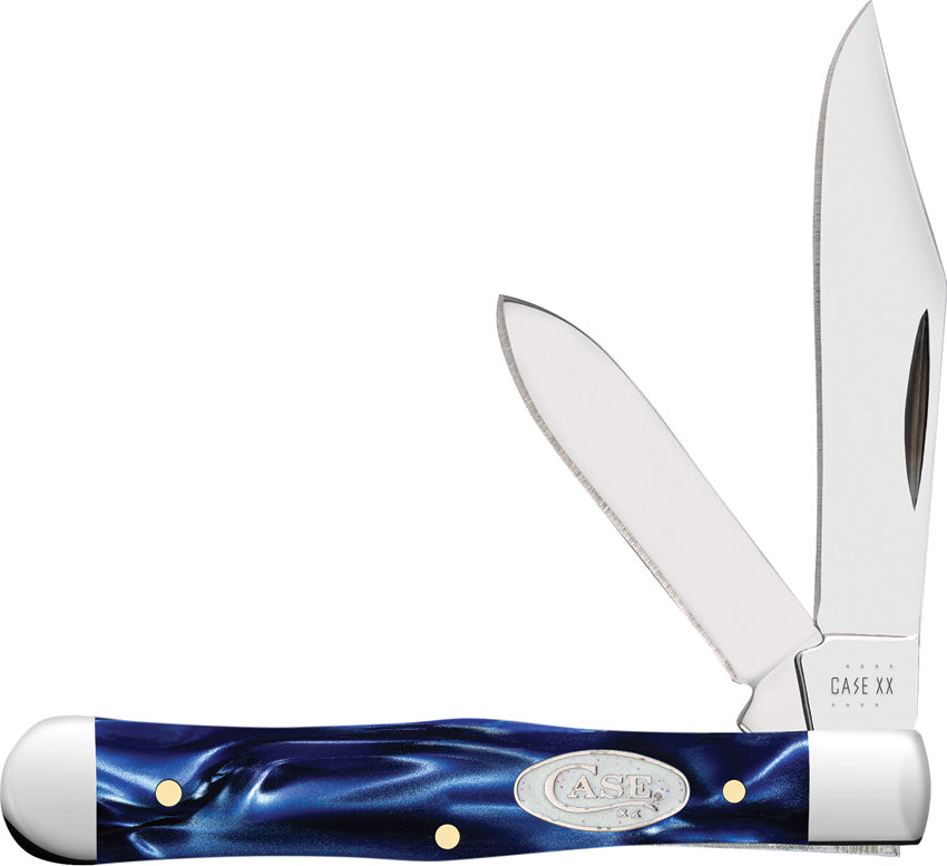 Case Cutlery Swell Center Jack Pocket Knife Blue Pearl Folding Stainless 23444