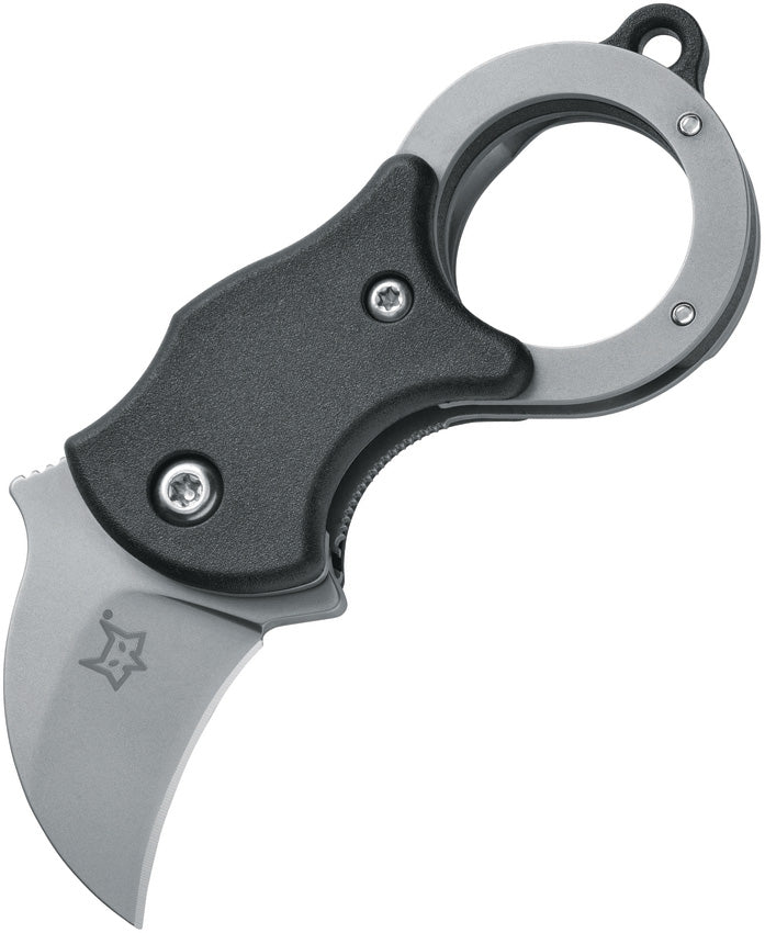 Fox Mini-Ka Pocket Knife Linerlock Black FRN Folding 420 Stainless Hawkbill 535