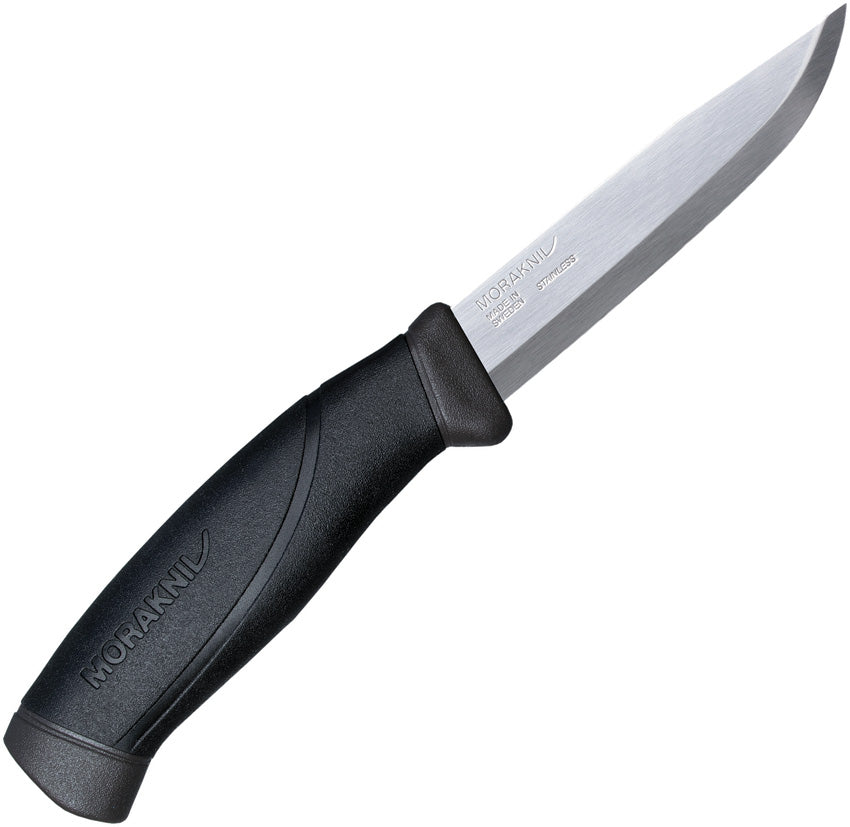 Mora Companion Black/Gray Stainless Drop Point Fixed Blade Knife w/ Sheath 02186