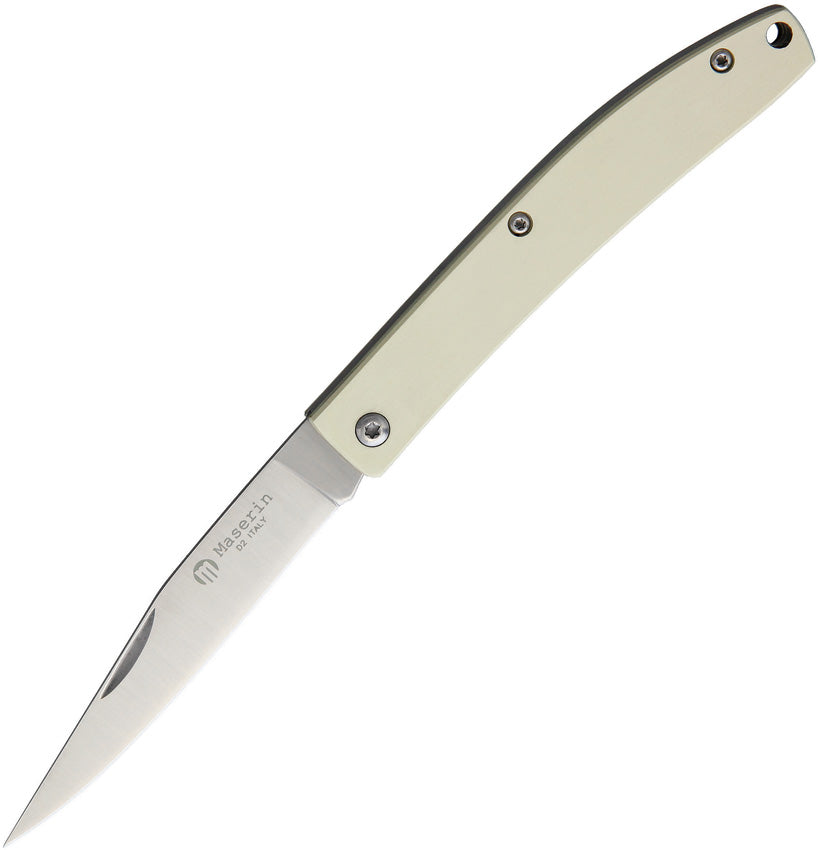 Maserin EDC White Micarta Slip Joint D2 Folding Knife 164w
