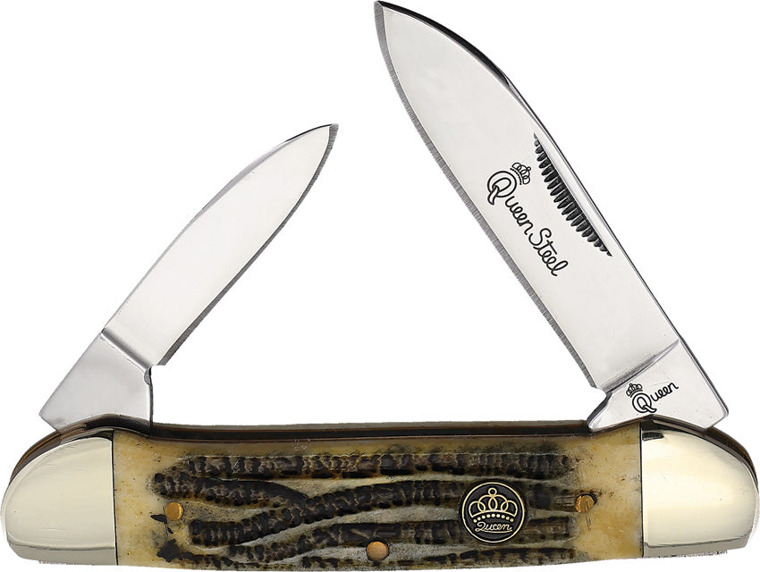 Queen Canoe Winterbottom Jigged Bone Folding Stainless Steel Pocket Knife 64WB Queen Canoe Winterbottom Jigged Bone Folding Stainless Steel Pocket Knife 64WB