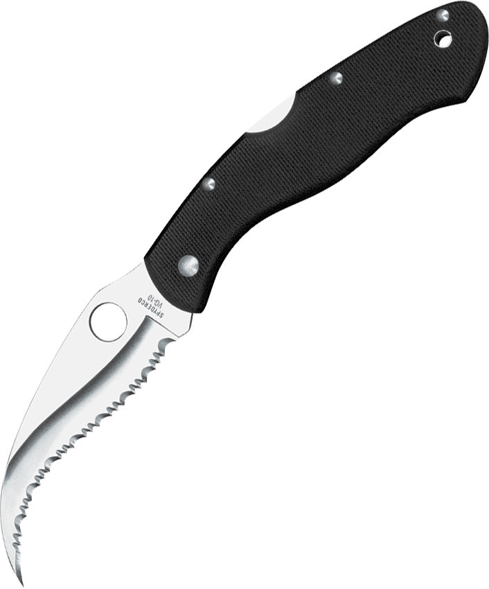 Spyderco Civilian Lockback VG-10 Stainless Folding Blade Black Handle Knife 12GS