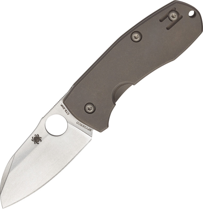 Spyderco Techno 2 New Titanium Dark Gray Handle Stainless Folding Knife 158TIP2