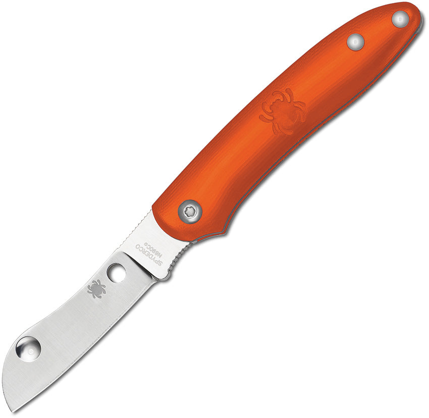 Spyderco Roadie Orange Plain Bohler N690 Stainless Folding Knife 189POR