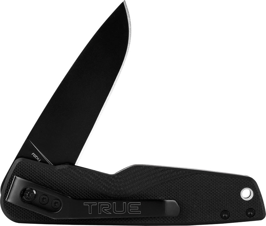 TRUE Ball Bearing Flipper Pocket Knife Linerlock Black Folding 8Cr13MoV FMK0006