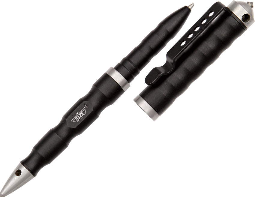 UZI Black Aluminum Glass Breaker Self Defense Tool Tactical Defender Pen TP7BK