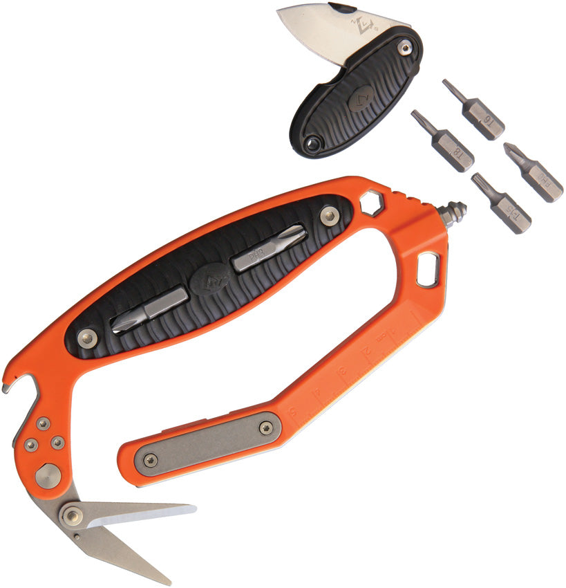 V NIVES C.R.A.B. Linerlock Knife Orange Rescue Wrench Multi-Tool MT18FRMPSWOR