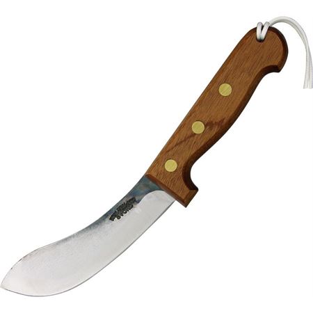 Svord Peasant CS Curved Skinner Fixed Blade Knife with Brown HardWood Handle