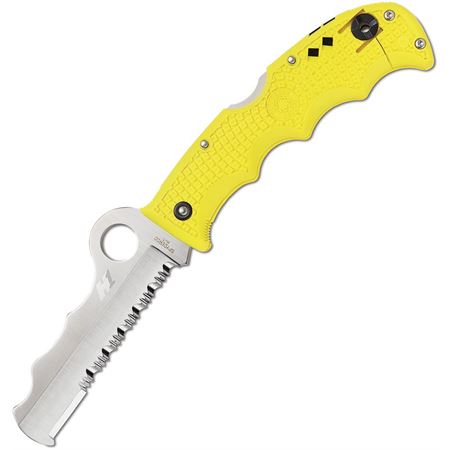 Spyderco 79PSYL Carbide TIP Lockback Folding Pocket Knife with Yellow Injection Molded FRN Handles
