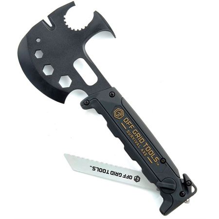 Off Grid Tools S500 Survival 420 Stainless Axe with Black ABS Handle