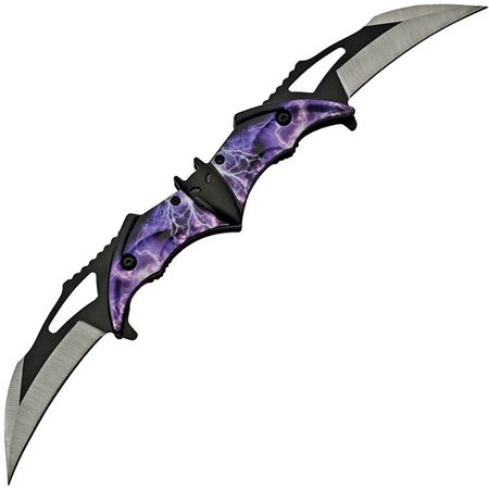 China Made 300516 Bat Double Linerlock Knife Purple