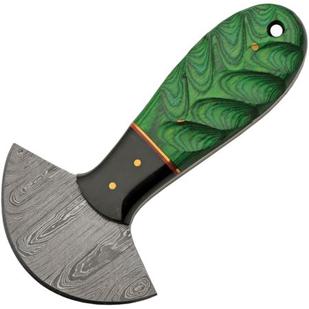 Damascus Knives 1298GN Cutter Green Colorwood