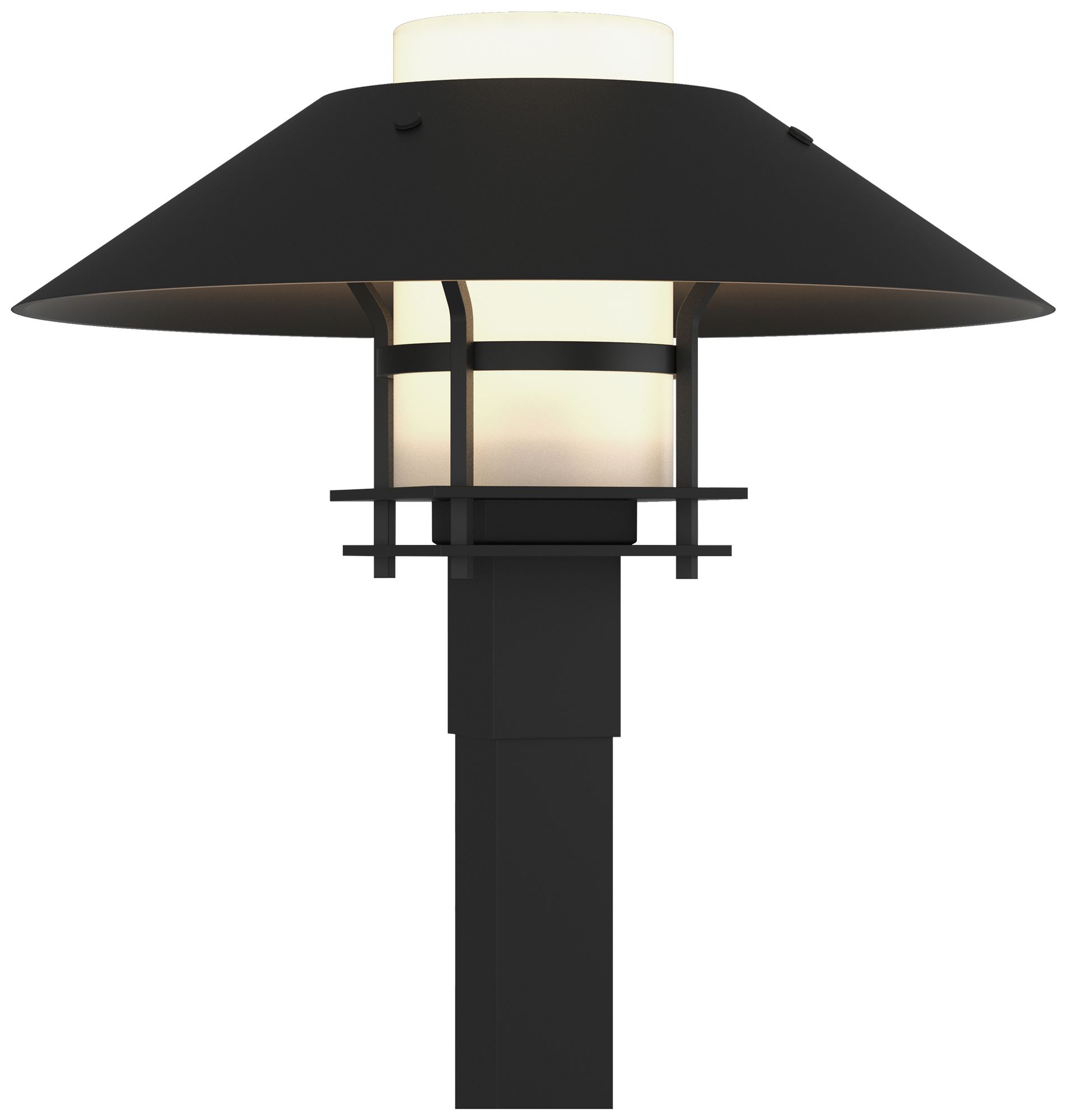 Henry 15.8"H Black Accented Black Outdoor Post Light w/ Opal Shade
