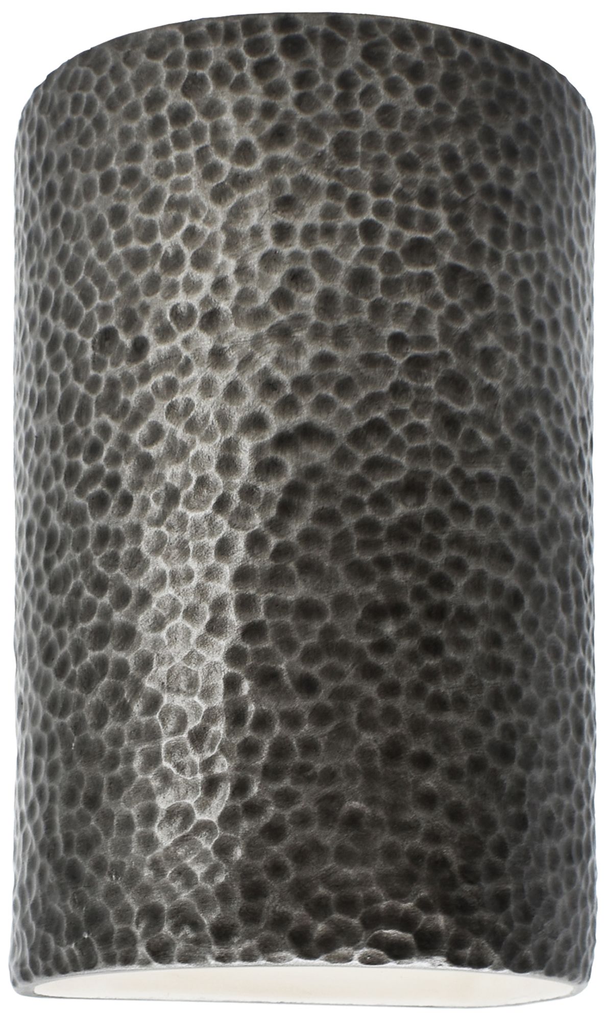 12.5" Ceramic Cylinder Pewter Sconce