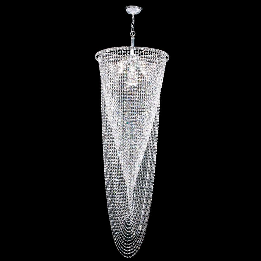 Contemporary 21" Wide Silver Entry Crystal Pendant Light