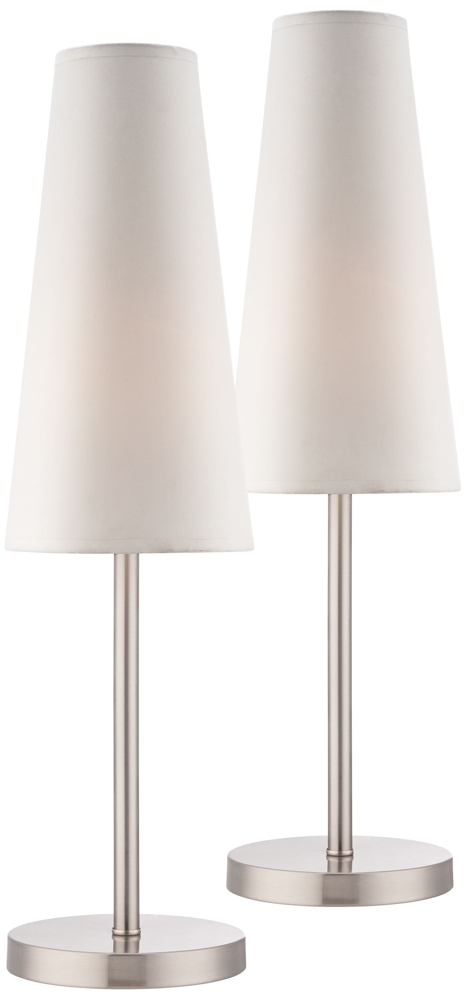 Snippet Brushed Nickel Accent Table Lamps Set of 2