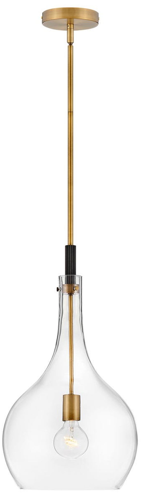 Ziggy 12" Wide Brass and Clear Glass Mini Pendant by Hinkley Lighting