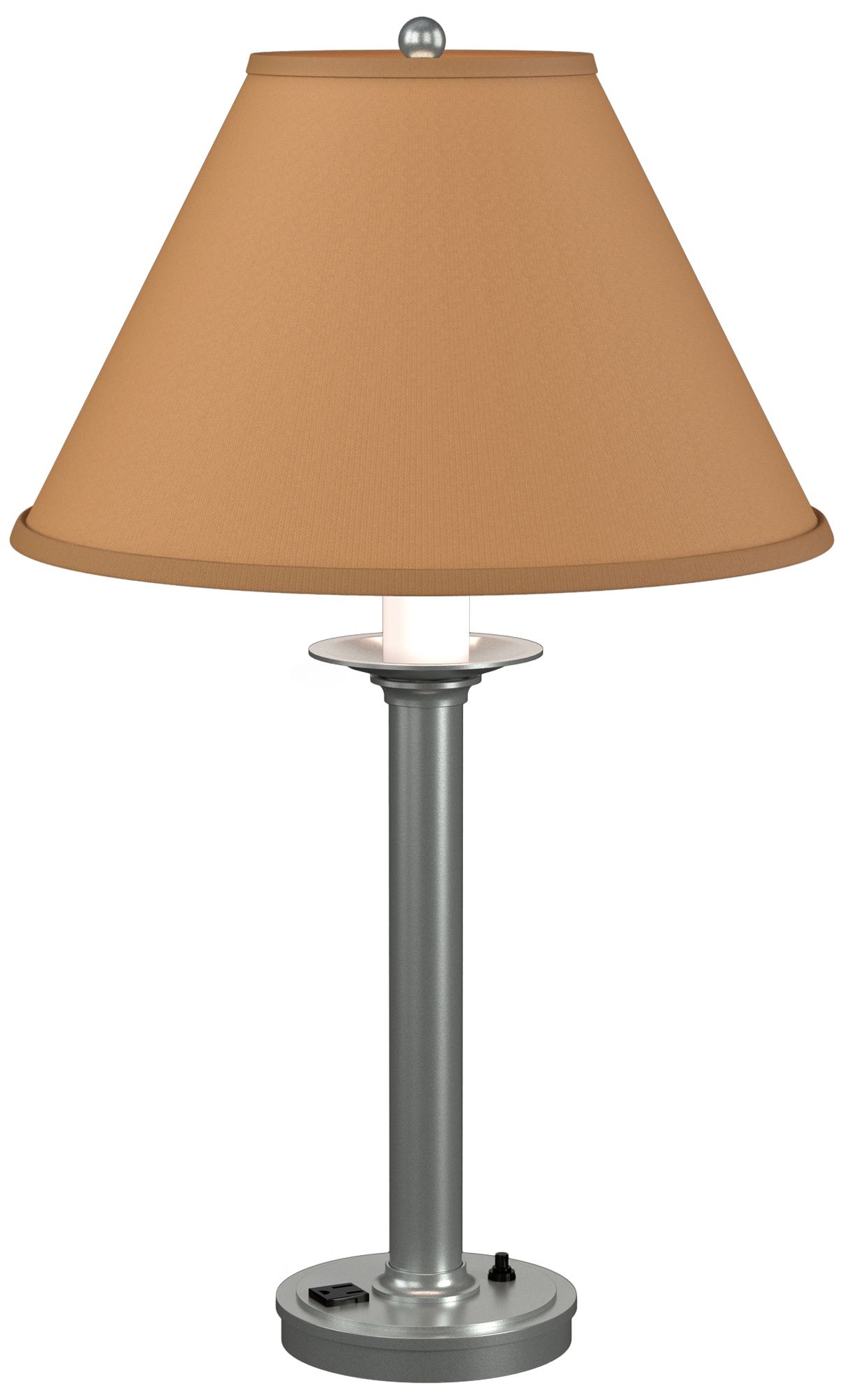 Simple Lines 27"H Vintage Platinum Table Lamp w/ Doeskin Suede Shade