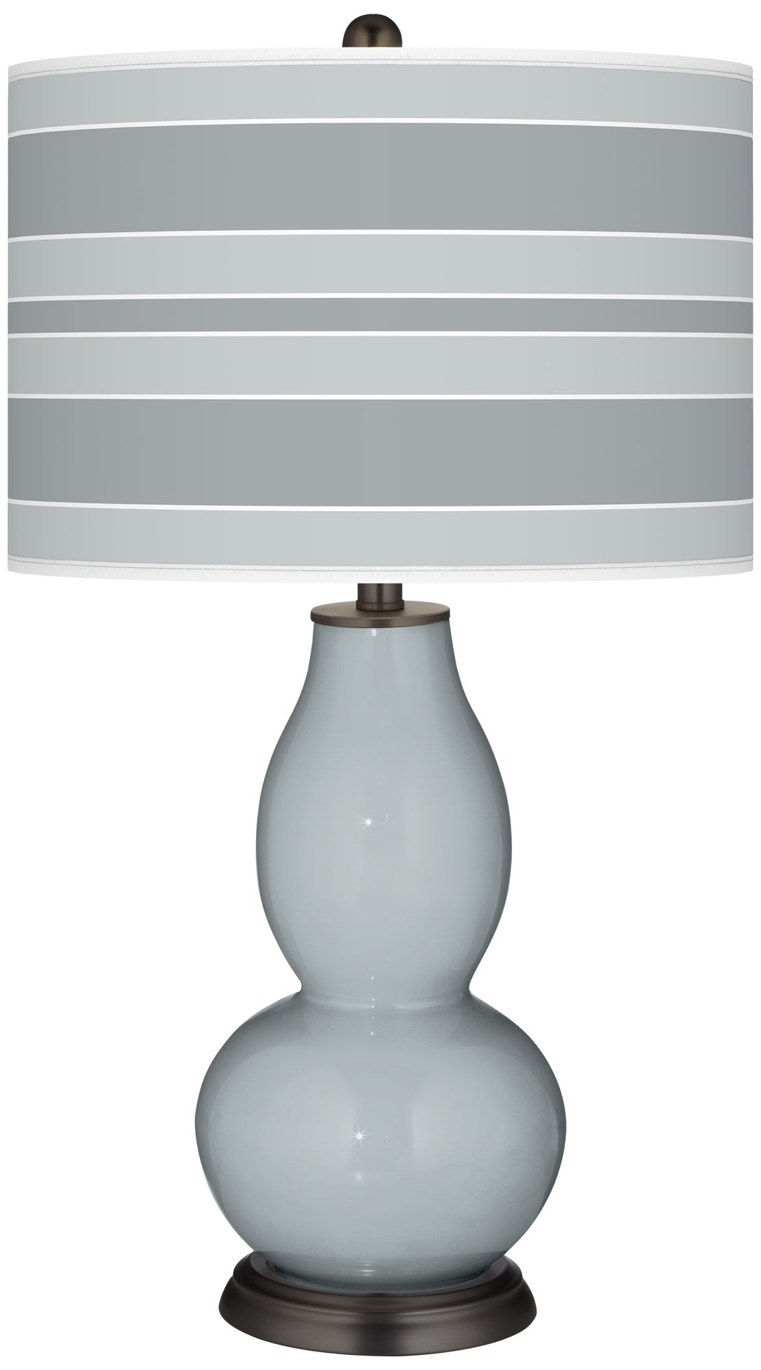 Uncertain Gray Bold Stripe Double Gourd Table Lamp