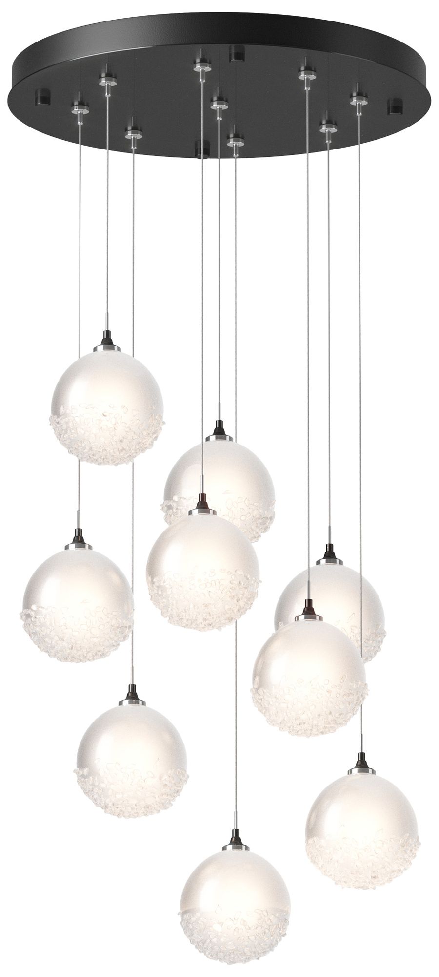 Fritz Globe 20.5" Wide 9-Light Ink Long Pendant With Frosted Glass Sha