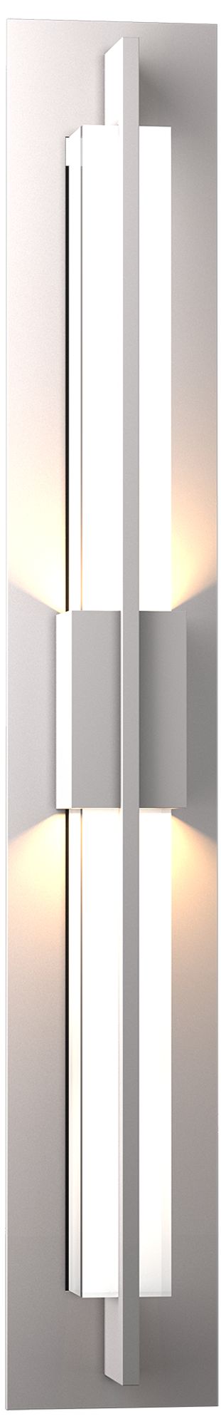 Double Axis LED Outdoor Sconce - Steel Finish - Clear Glass