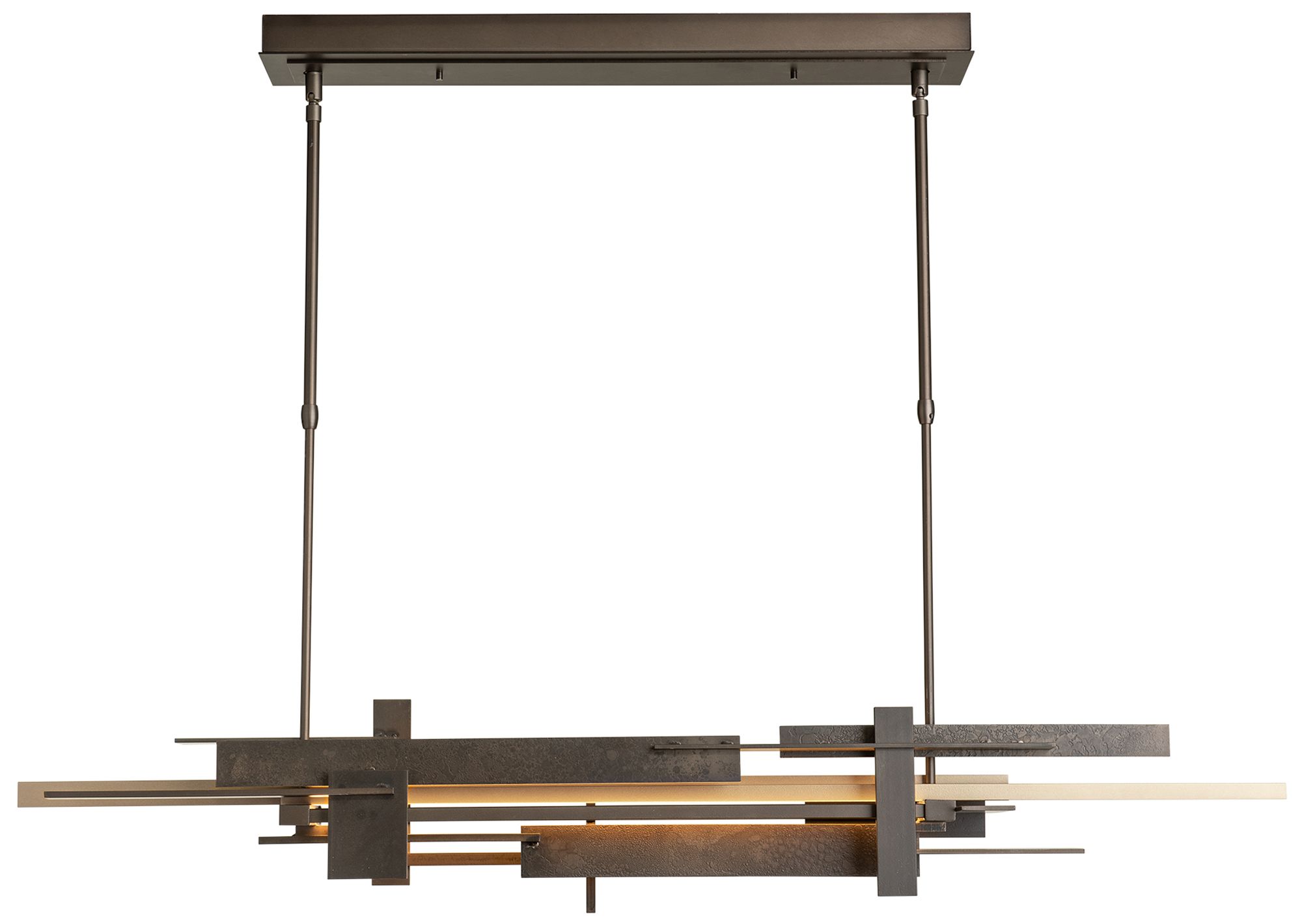 Planar LED Pendant with Accent - Smoke - Gold Accents - Standard Height