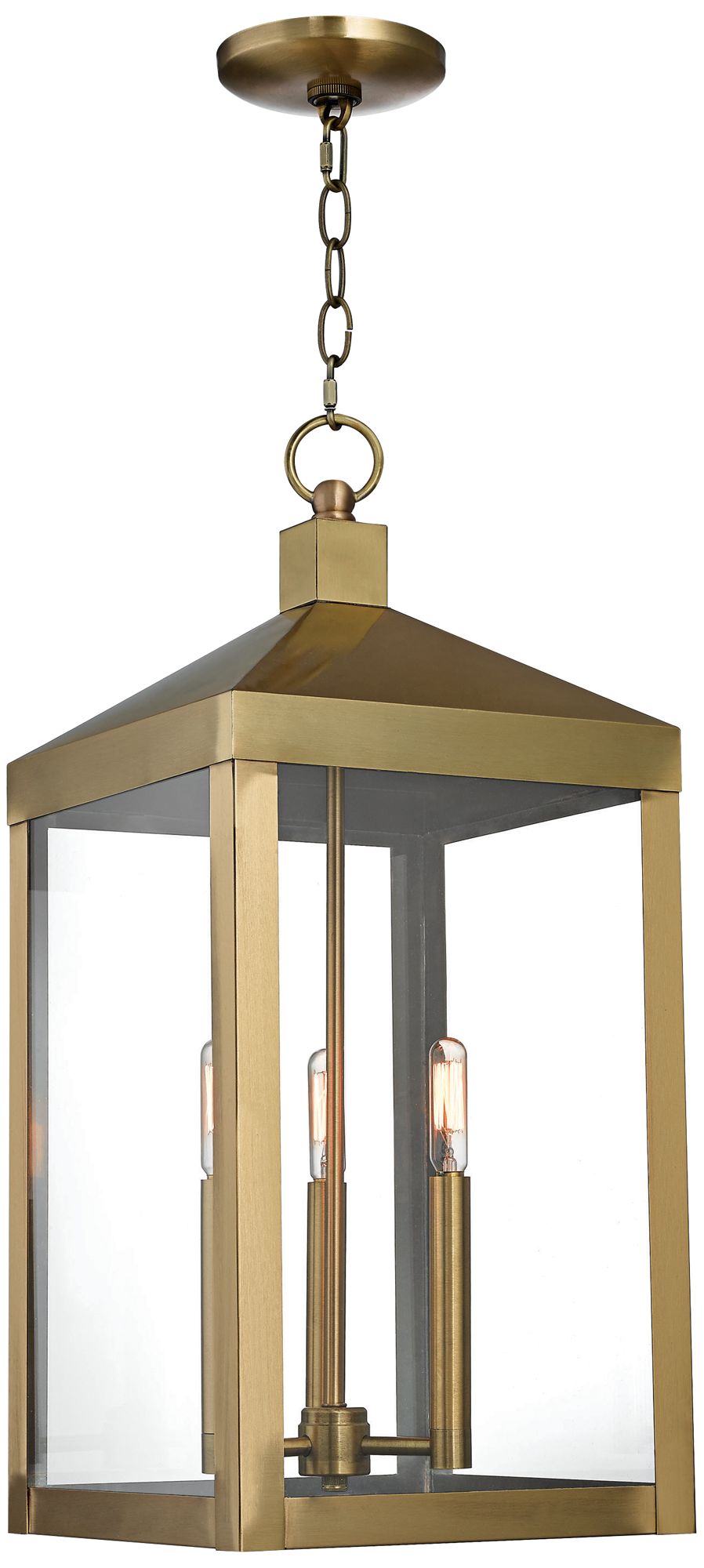 Nyack 24" High Antique Brass Outdoor Hanging Light