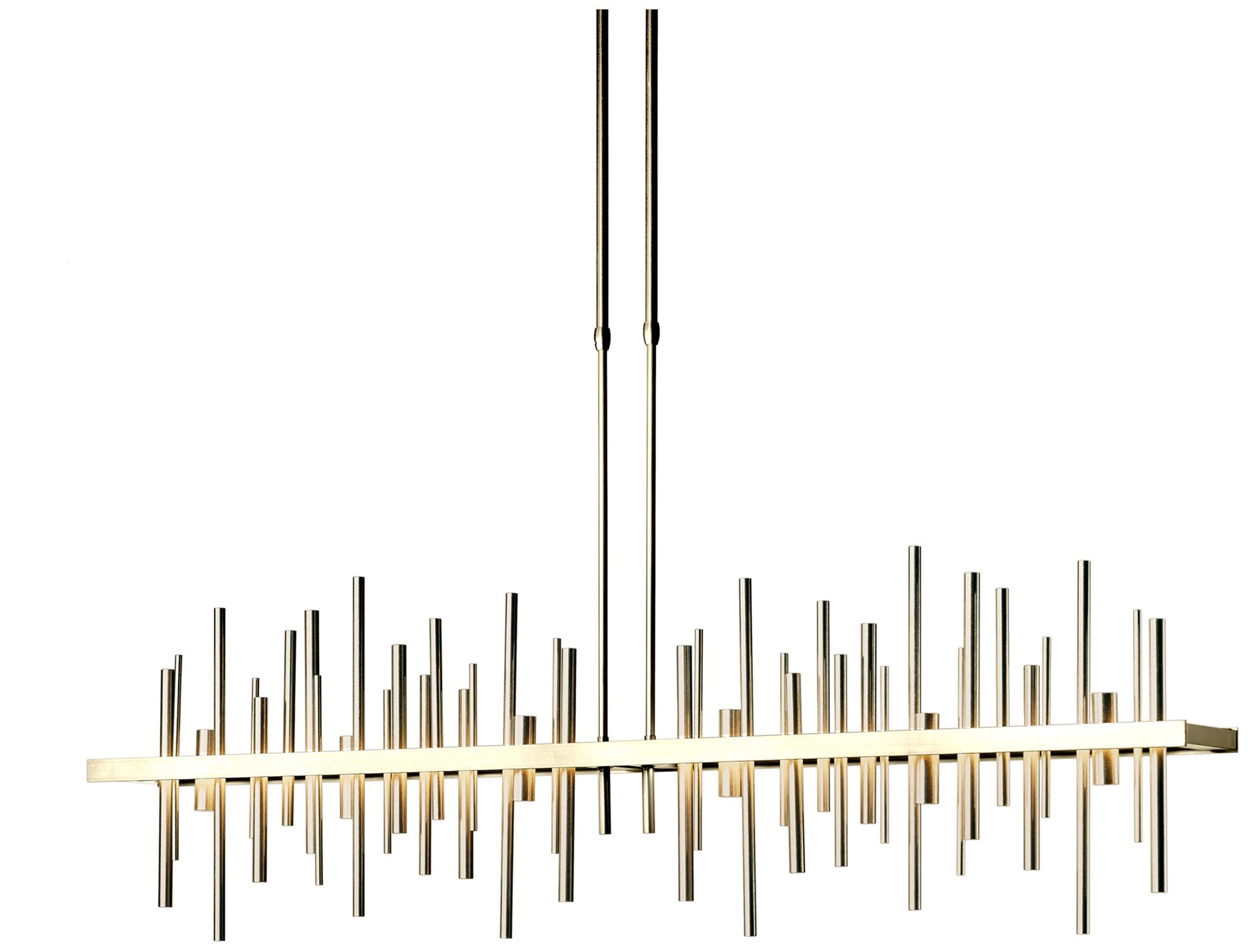 Cityscape Large LED Pendant - Brass - Gold Accents - Standard Height