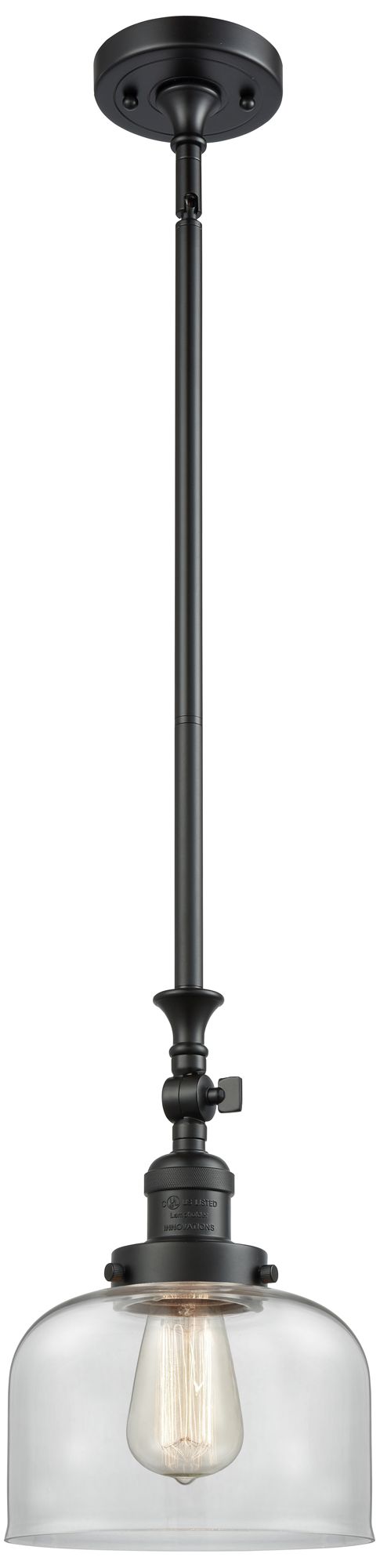 Bell 8" Tiltable LED Mini Pendant - Matte Black - Clear Shade