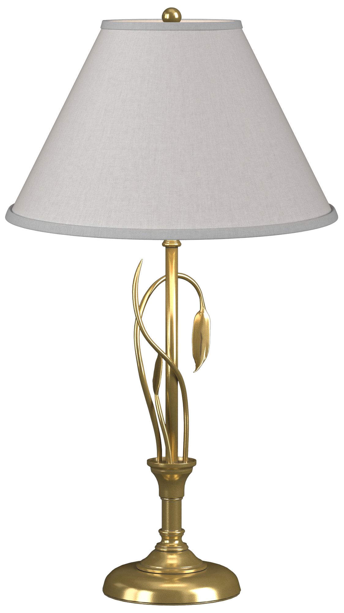Forged Leaves and Vase 26.4"H Modern Brass Table Lamp w/ Light Grey Sh