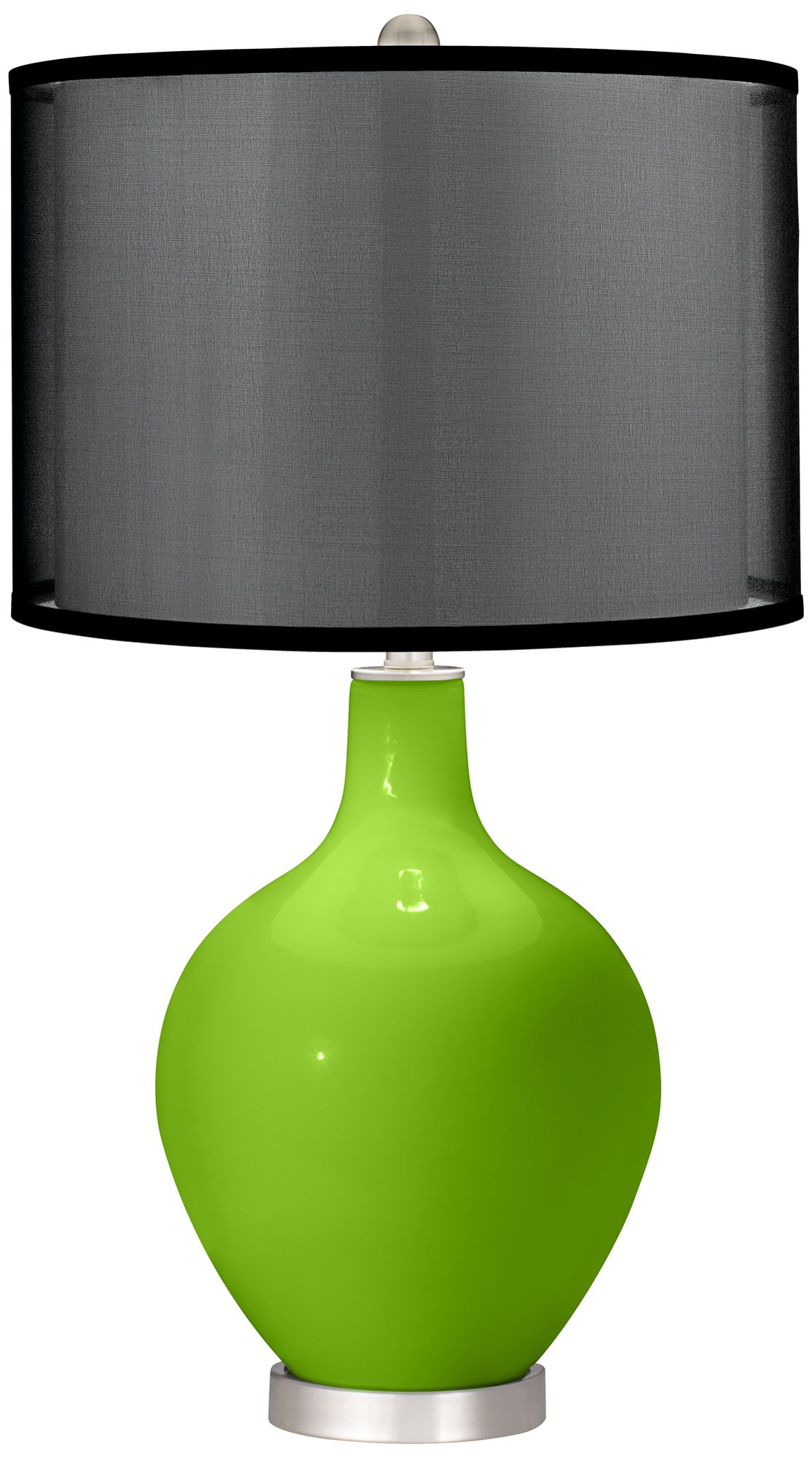 Neon Green Ovo Table Lamp with Organza Black Shade