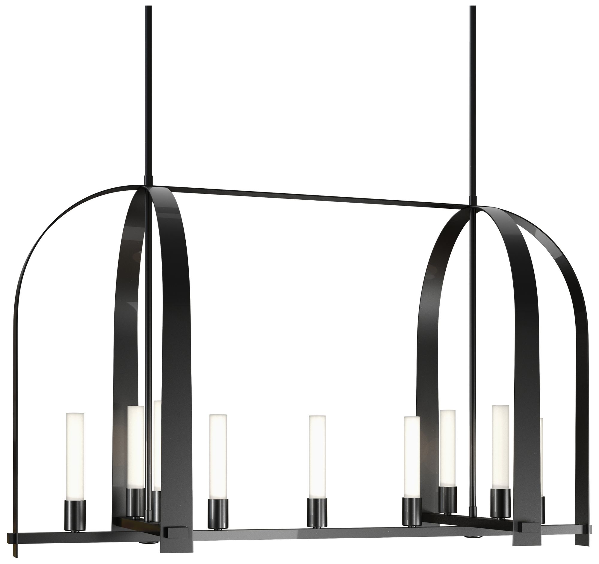 Triomphe 41" Wide 9-Light Ink Linear Pendant With Frosted Glass Shade