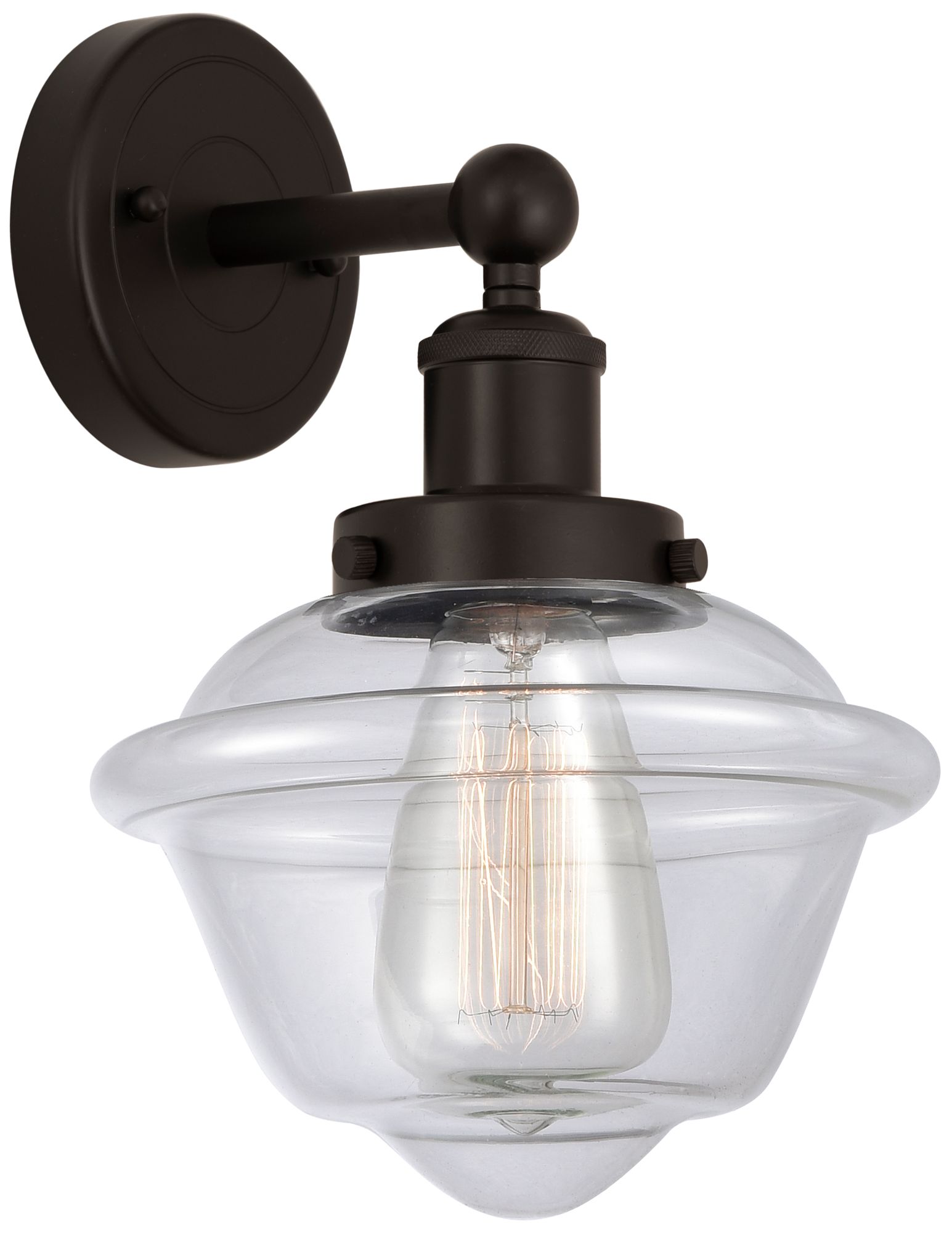 Edison Oxford 7" Oil Rubbed Bronze Sconce w/ Clear Shade