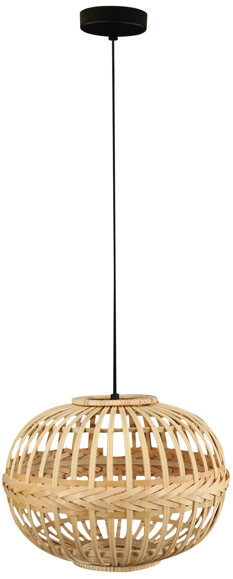 Armsfield - 1-Light Oval Pendant - Brown Finish - Brown Wood Shade