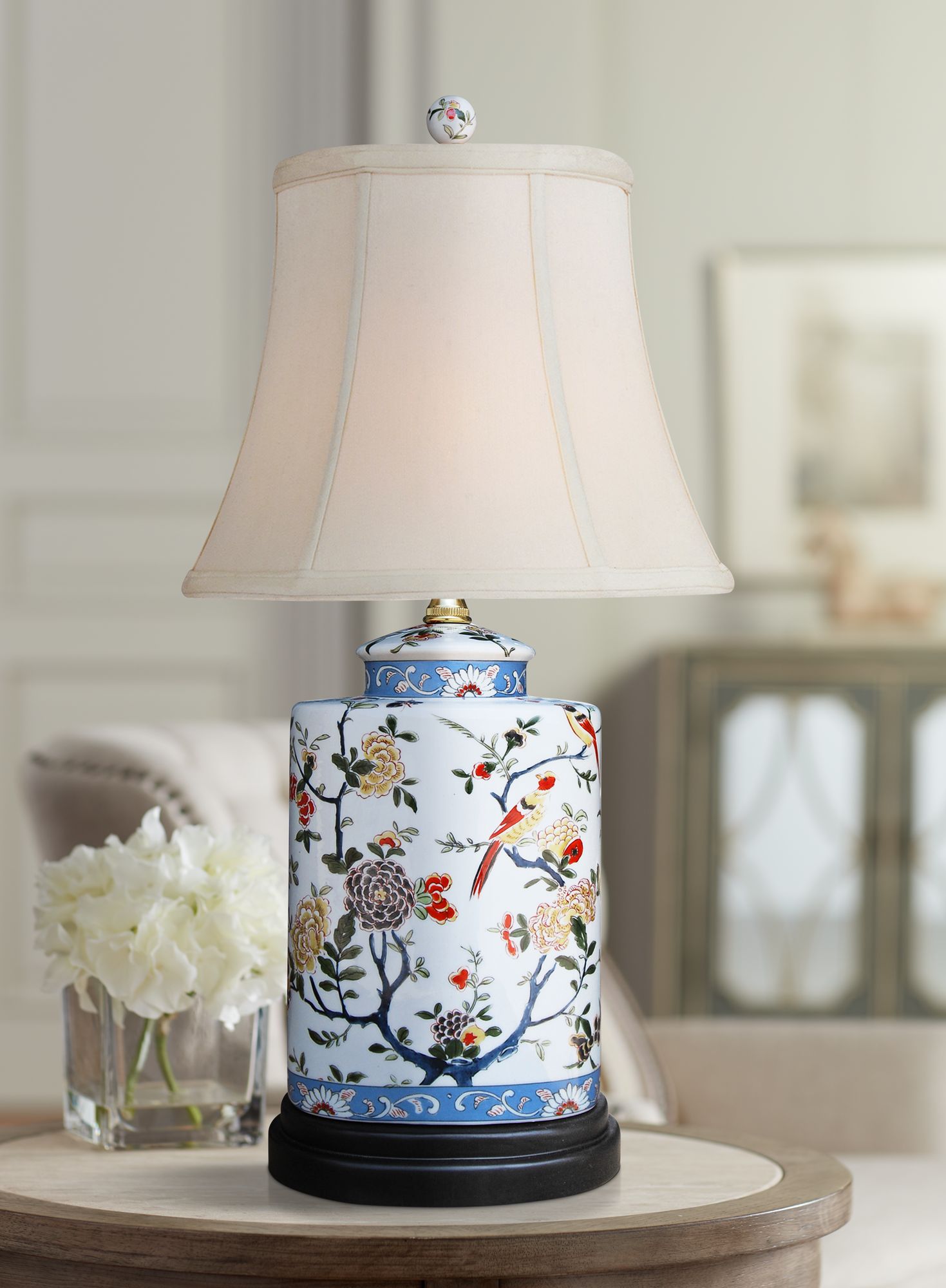 Jin Multi-Color Porcelain Oval Jar Accent Table Lamp