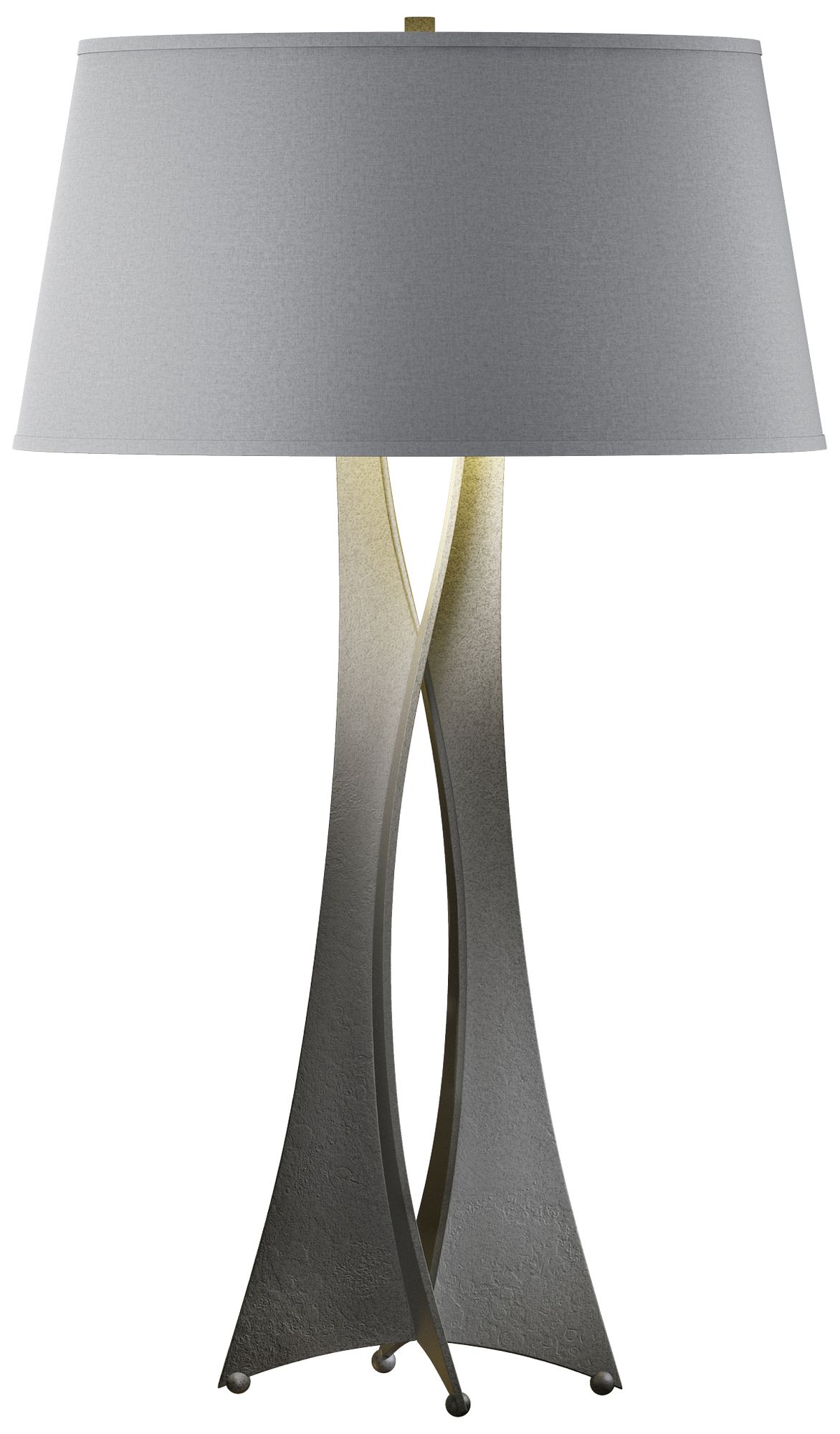 Moreau 33.4" High Tall Natural Iron Table Lamp With Medium Grey Shade