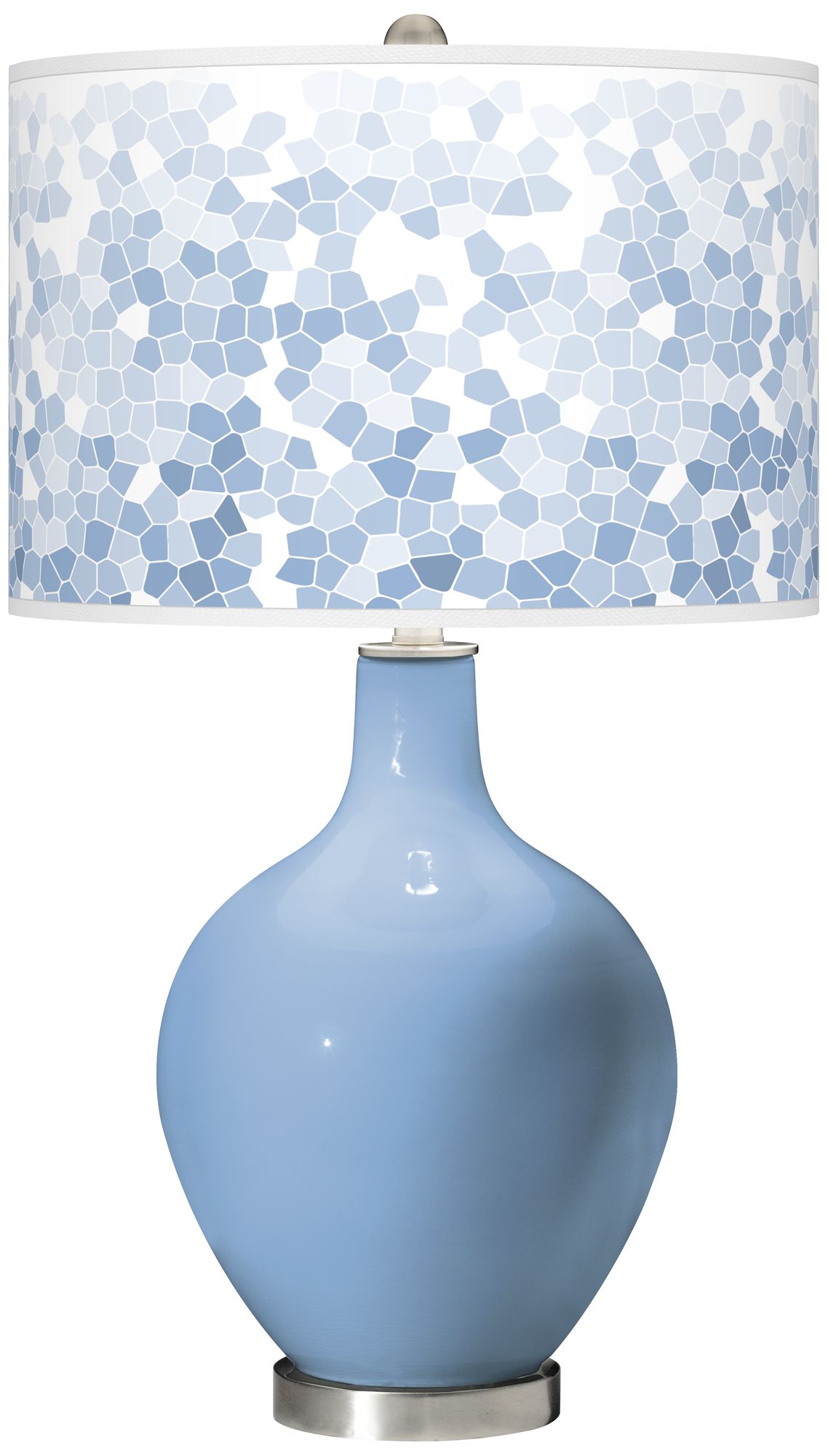 Placid Blue Mosaic Giclee Ovo Table Lamp