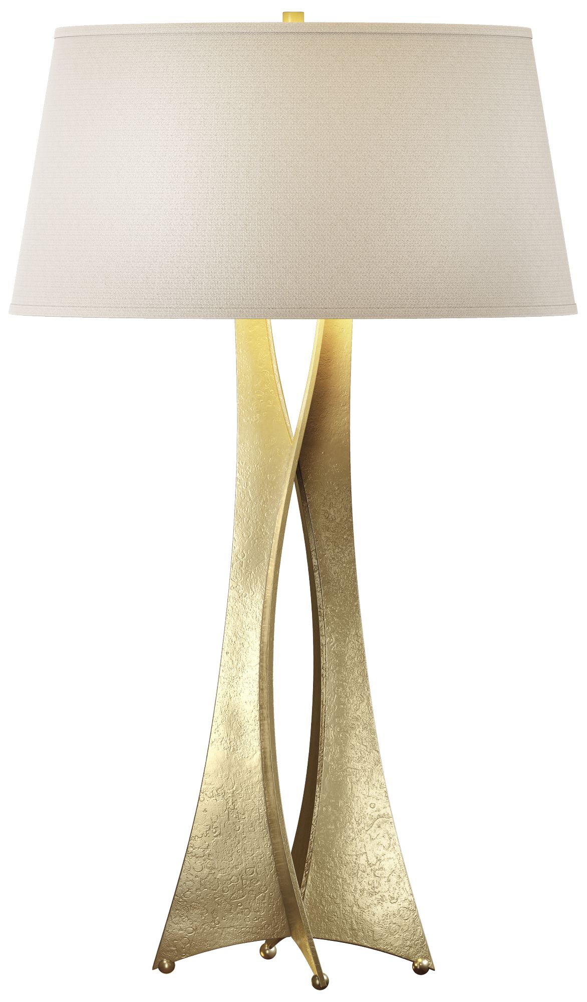 Moreau 33.4"H Tall Modern Brass Table Lamp With Natural Linen Shade