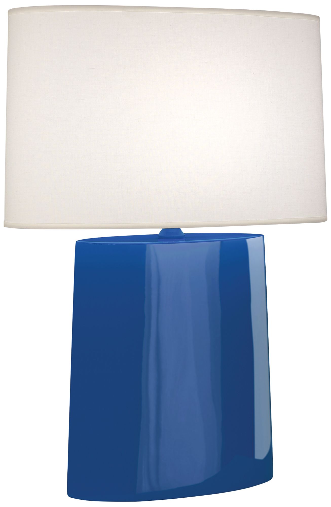Robert Abbey Victor Marine Blue Glazed Ceramic Table Lamp