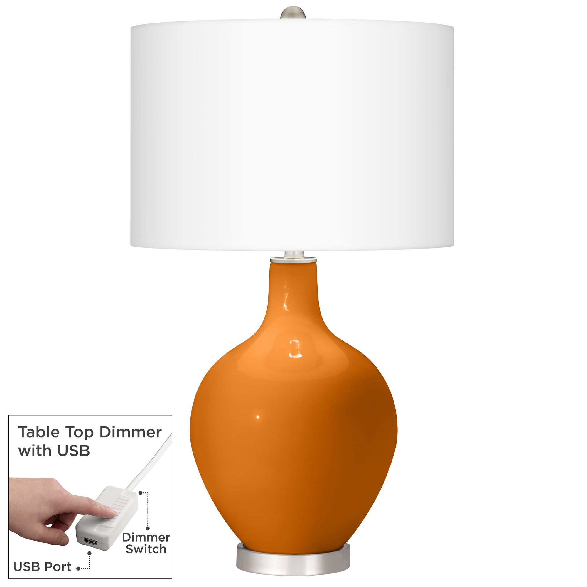 Cinnamon Spice Ovo Table Lamp With Dimmer