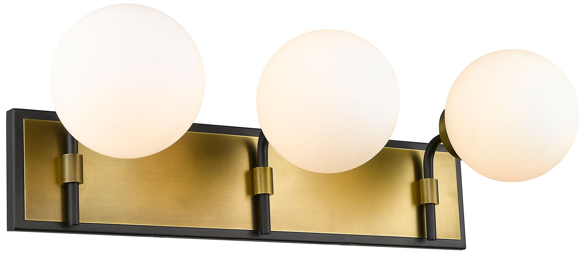 Z-Lite Parsons 3 Light Vanity in Matte Black + Olde Brass
