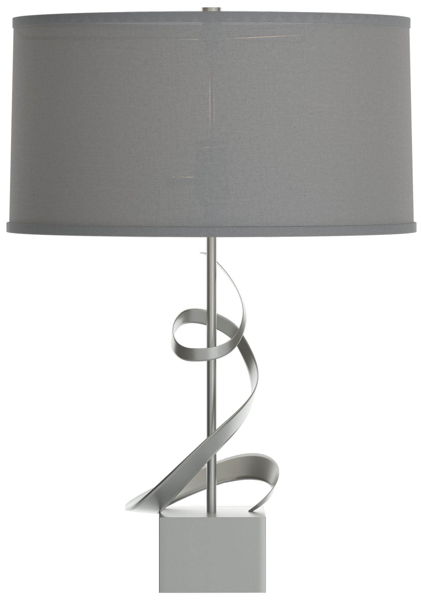 Gallery Spiral 22.9"H Vintage Platinum Table Lamp w/ Medium Grey Shade