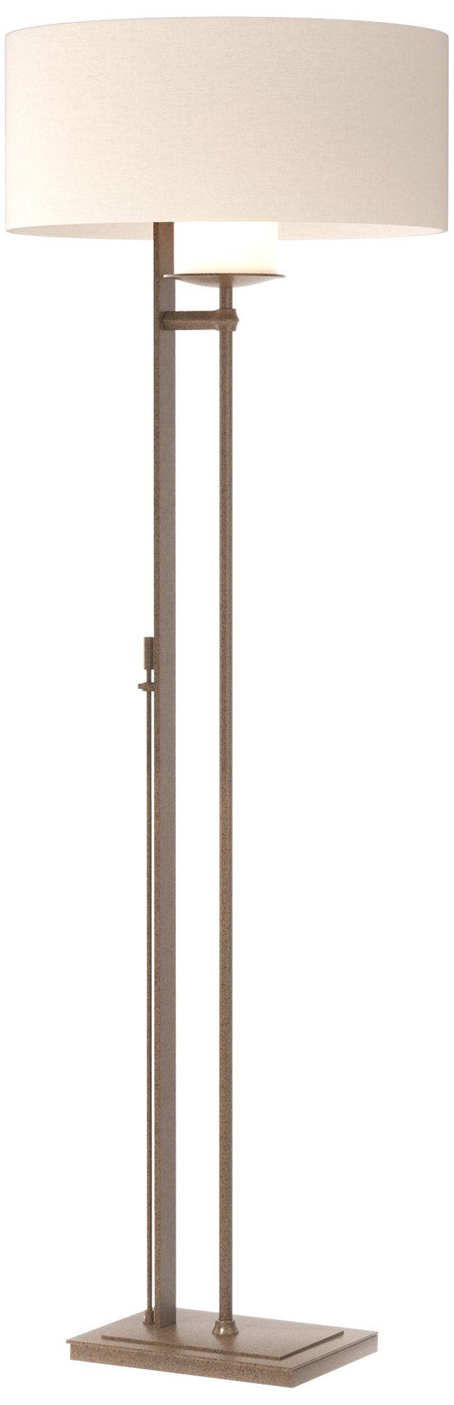 Rook 60" High Bronze Floor Lamp With Flax Shade