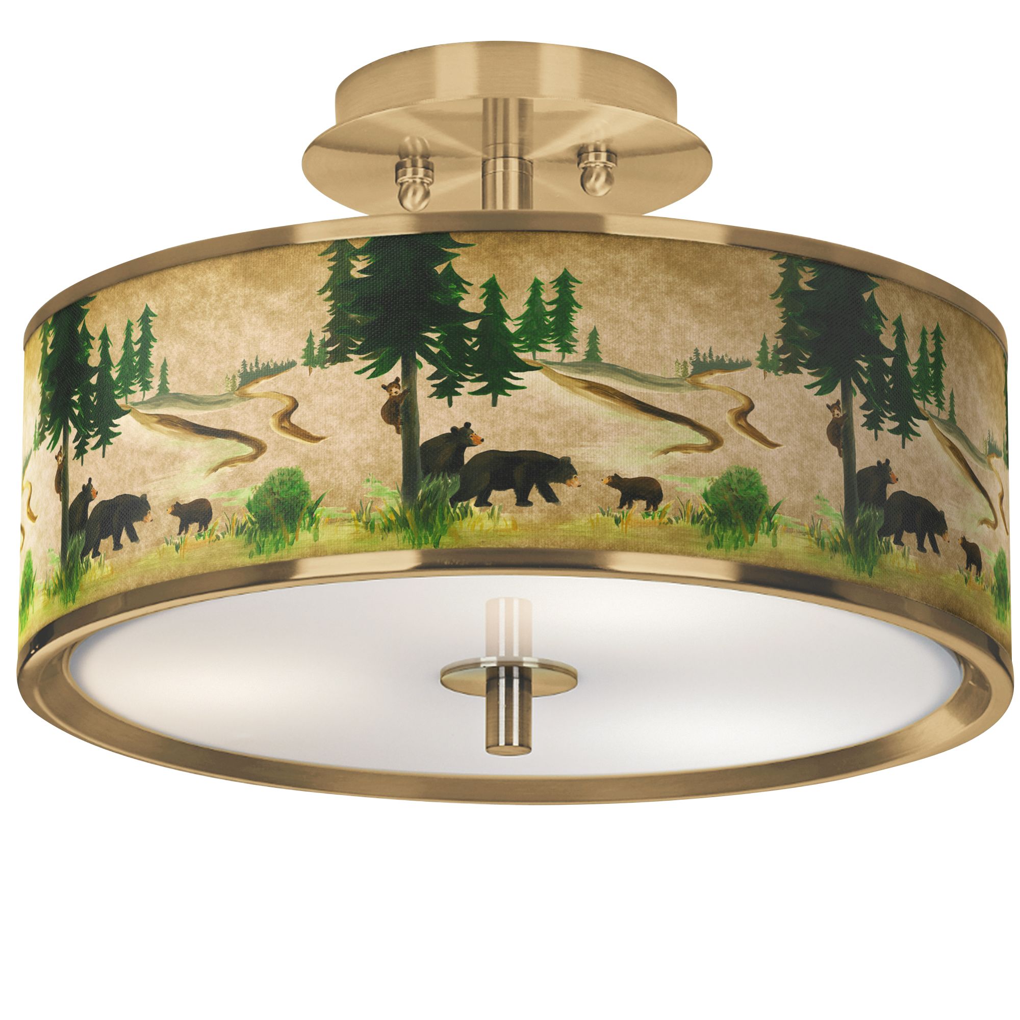 Bear Lodge Gold 14" Wide Ceiling Light
