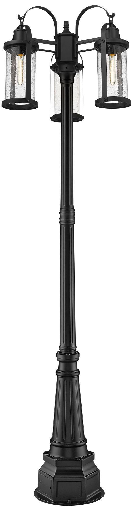 Z-Lite 102.5" High 3-Light Black Finish Traditional Outdoor Post Light