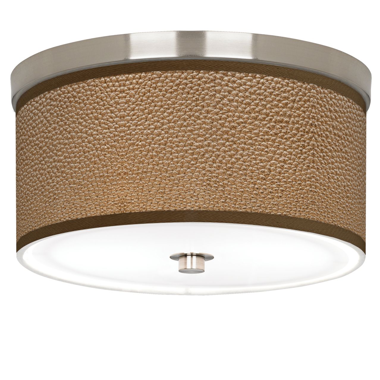 Simulated Leatherette Giclee Nickel 10 1/4" Wide Ceiling Light